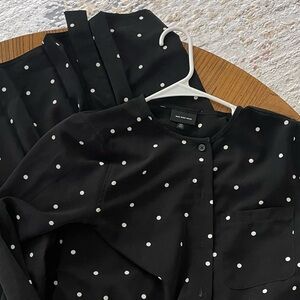 Who What Wear Black Polka Dot Midi Dress